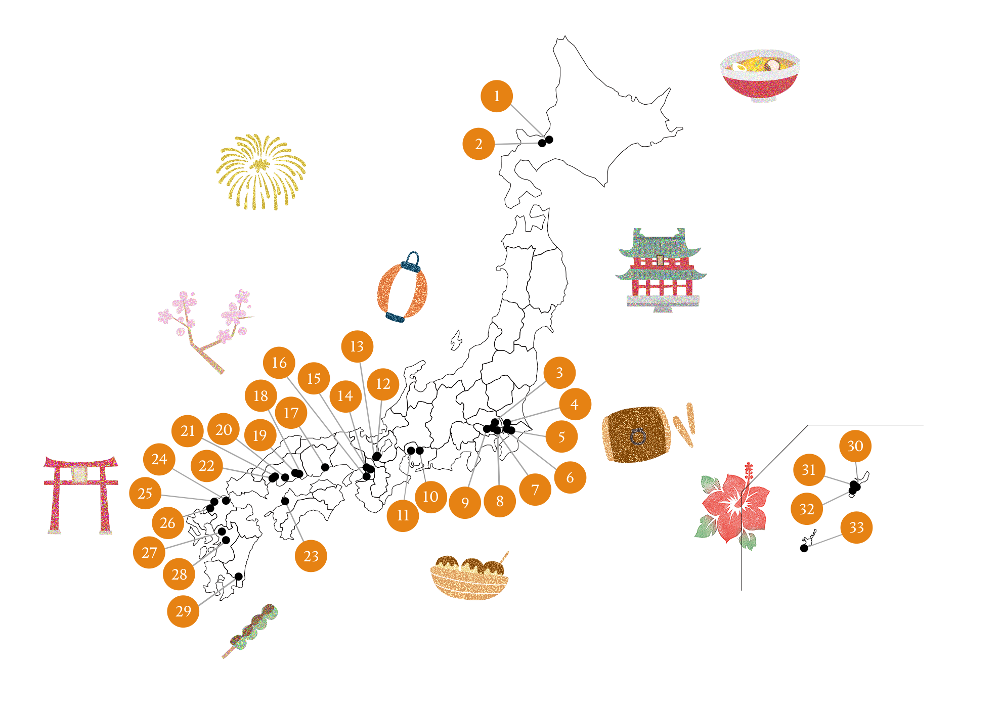 各地の朝ごはんイラストマップ