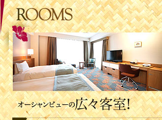 オーシャンビューの広々客室！